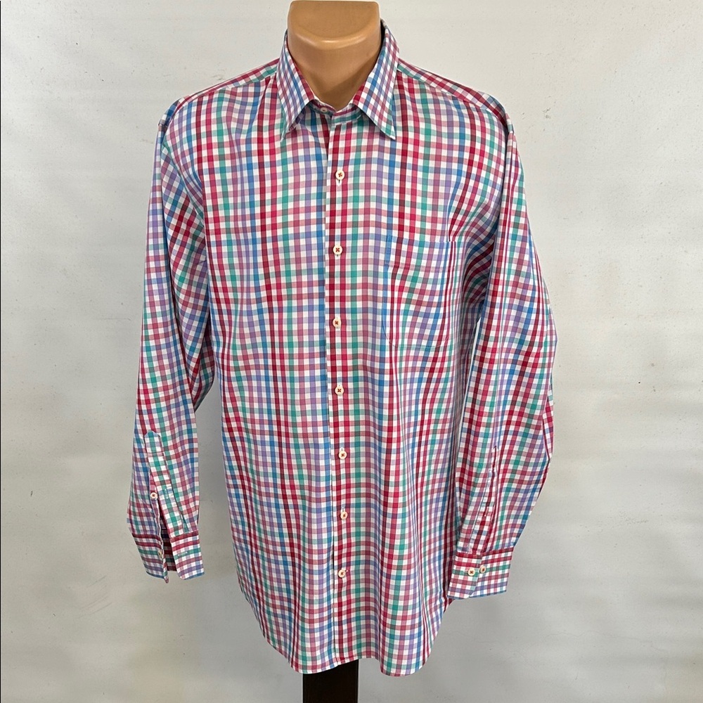 Peter Millar long sleeve button down collar shirt.  L